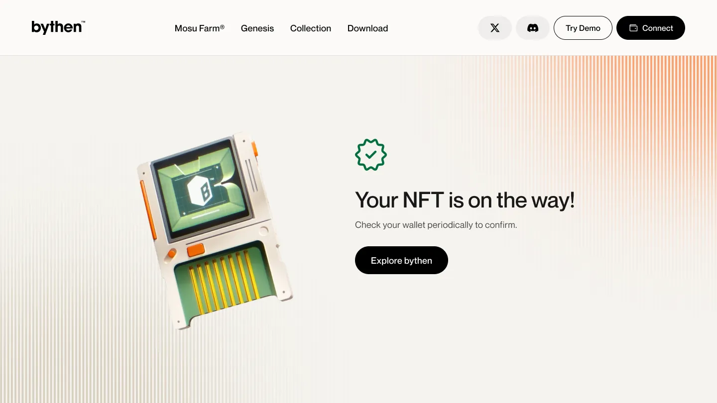 Claim the NFT: result confirmation moves straight into ownership confirmation.